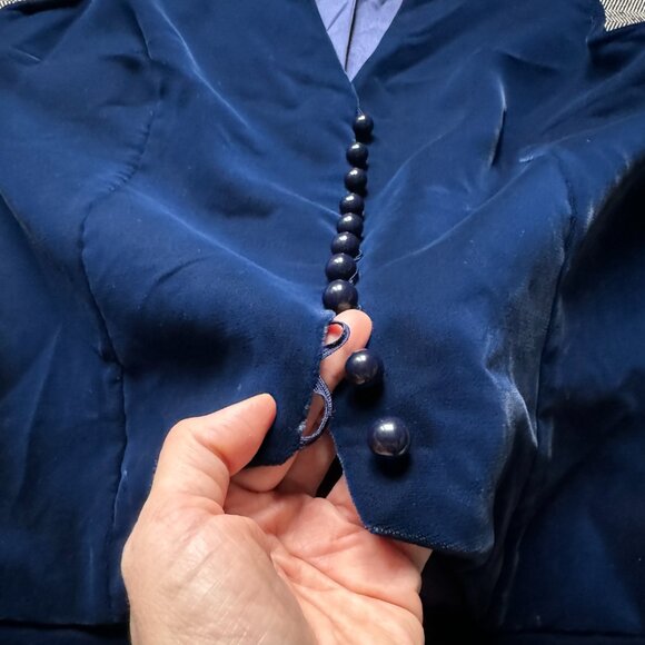 XS Velour Buttoned Vest Vintage Marshall Fields - Picture 12 of 17